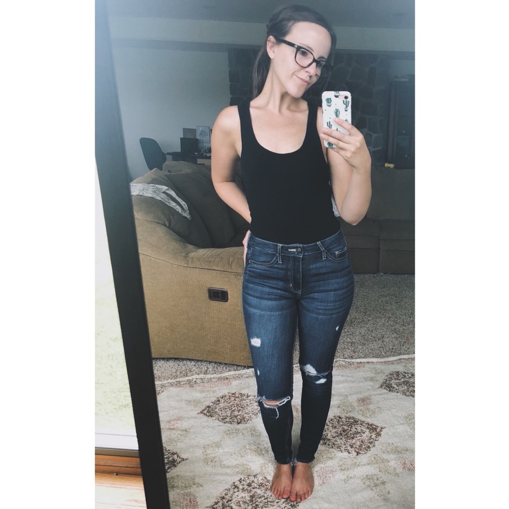 Distressed Hollister High Rise Super Skinny Jeans